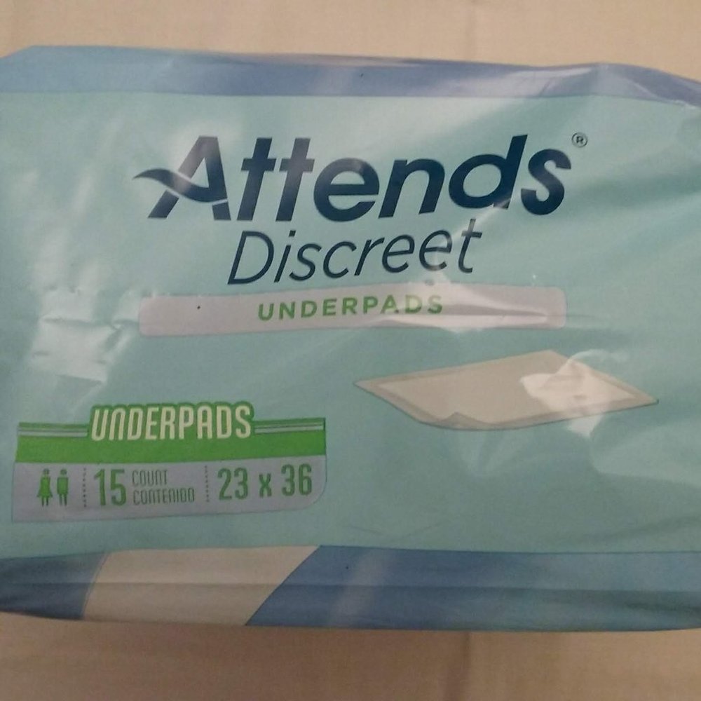 Attends Discreet Under Pads, Unisex, 15 ct., NEW-Last ONE